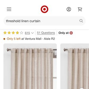1pc Light Filtering Linen Window Curtain Panel - Threshold™